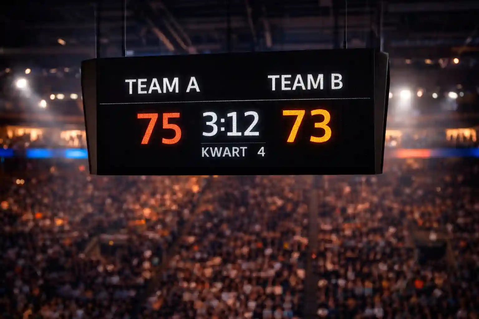 Scorebord met NBA wedstrijdstand en quoteringen
